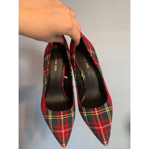 Plaid Red High Heels - Picture 2 of 4